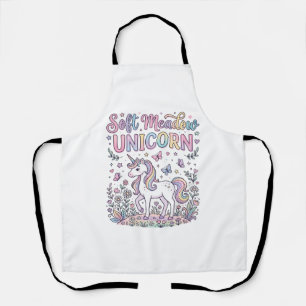 Delantal Diseño de vector adorable unicornio suaves prado u