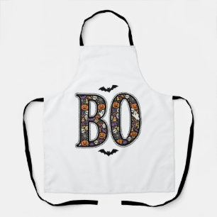 Delantal Diseño de vector de doodle Boo de Halloween vintag