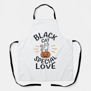 Delantal Diseño de vector de gato negro especial amor Hallo