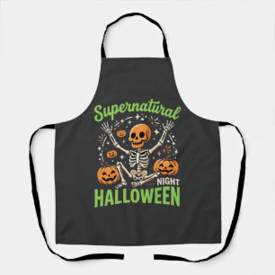 Delantal Diseño de vector de Halloween de esqueleto sobrena
