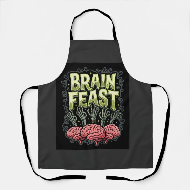 Delantal Diseño de vector de manos de zombie de festín de c (Anverso)