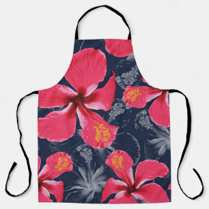 Delantal Diseño de verano de las flores tropicales de Hibis