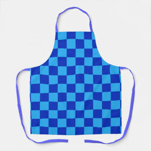 Delantal Diseño de verificador azul claro y oscuro