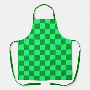 Delantal Diseño de verificador verde claro y oscuro