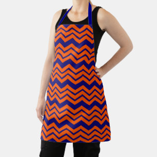 Delantal Diseño de zigzag de Chevron azul naranja