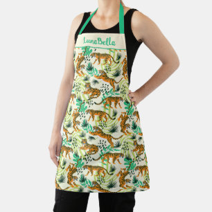 Delantal Diseño del amante de los animales tropicales de la