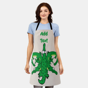 Delantal Diseño del lagarto editar y agregar texto, Apron