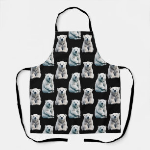 Delantal Diseño del patrón animal del oso polar