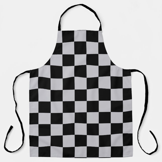 Delantal Diseño del patrón Ash Gray Gray Checker (Anverso)