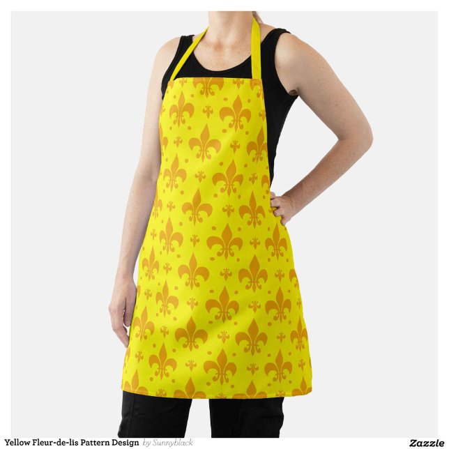 Delantal Diseño del patrón de flor amarillo de lis (Subido por el creador)