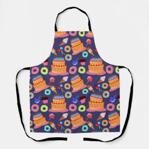 Delantal Diseño del patrón de pastelería de pasteles de tor