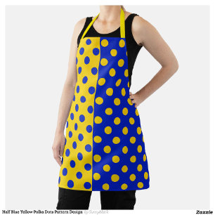 Delantal Diseño del patrón de puntos de polka amarillo medi