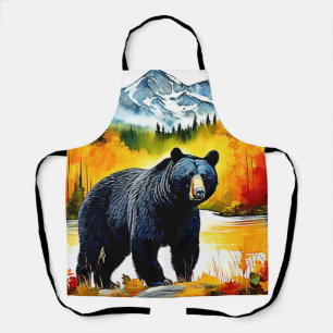 Delantal Diseño del río del oso negro de otoño