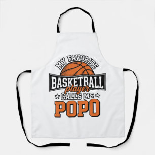 Delantal Diseño Deportivo Vintage Divertido Baloncesto Popo