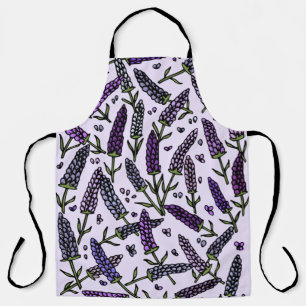 Delantal Diseño digital de ramo de lavanda