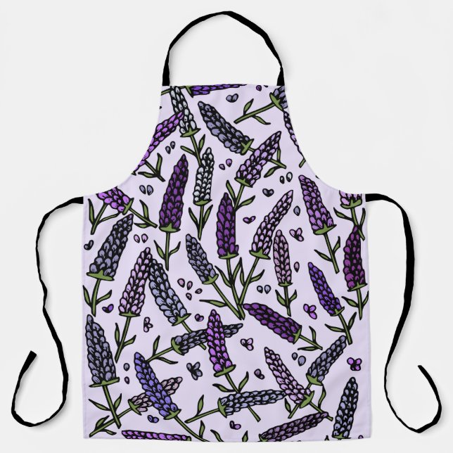 Delantal Diseño digital de ramo de lavanda (Anverso)