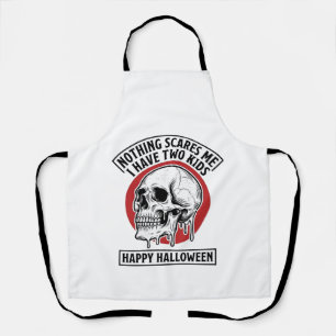 Delantal Diseño divertido de camiseta de cráneo para dos ni