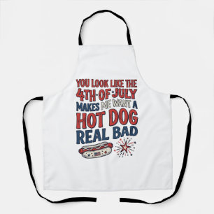 Delantal Diseño divertido de camiseta patriótica de hot dog