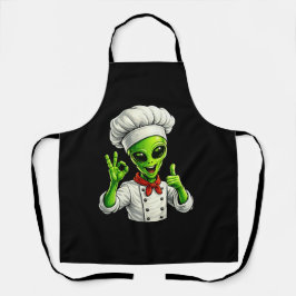 Delantal Diseño Divertido de Chef Alien Cocinero Espacial L