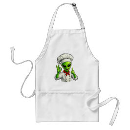 Delantal Diseño Divertido de Chef Alien Cute Espacio Cocine