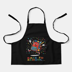 Delantal Diseño divertido de mochila escolar de vuelta al c