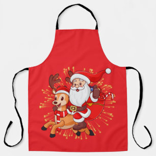 Delantal **"Diseño Divertido de Papá Noel – Alegre y Festiv