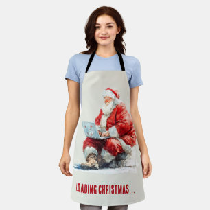 Delantal Diseño divertido de Santa para Navidad