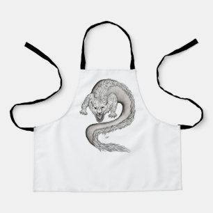 Delantal Diseño en blanco y negro de Wolfdragon