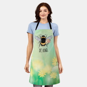 Delantal Diseño Floral Amable Abeja Lindo Inspirador