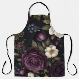 Delantal Diseño floral de academia oscura