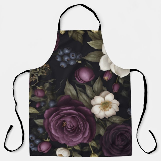 Delantal Diseño floral de academia oscura (Anverso)