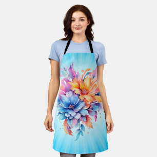 Delantal Diseño Floral de Flores Acuarela-24683