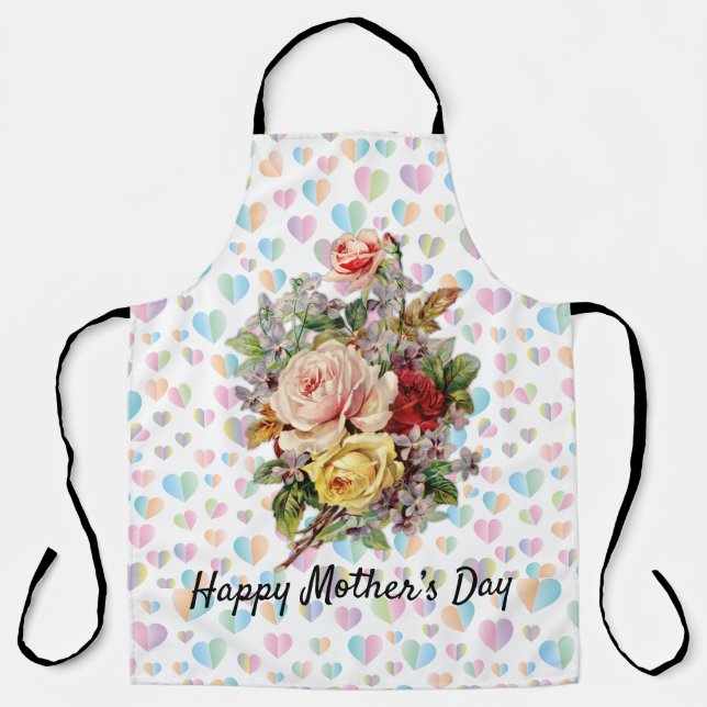 Delantal Diseño floral elegante para el Día de la Madre (Anverso)