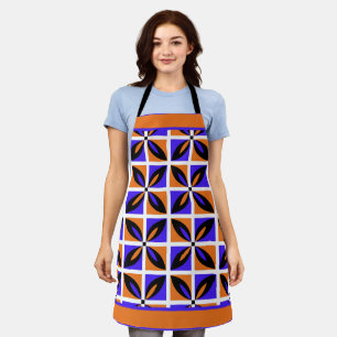 Delantal Diseño floral geométrico negrita