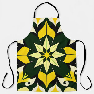 Delantal Diseño floral geométrico vibrante