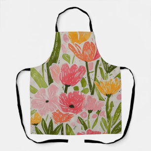 Delantal Diseño floral moderno Retro Mid Century