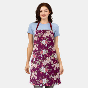 Delantal Diseño floral rosa
