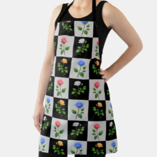 Delantal Diseño floral Rosa multicolor controlado