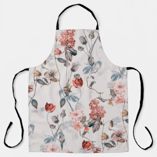 Delantal diseño floral sin fisuras con fondo claro