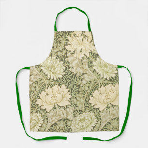 Delantal Diseño floral verde de Wm Morris