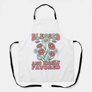Delantal Diseño Floral Vintage Bendito y Altamente Favoreci