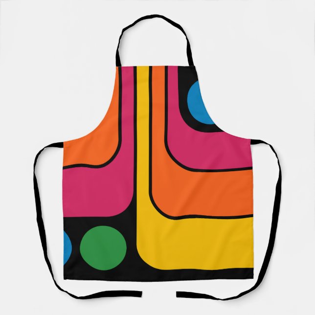 Delantal Diseño geométrico de estilo retro de los 70 Mod (Anverso)