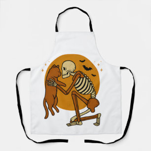 Delantal Diseño gótico de Halloween de esqueleto lindo abra