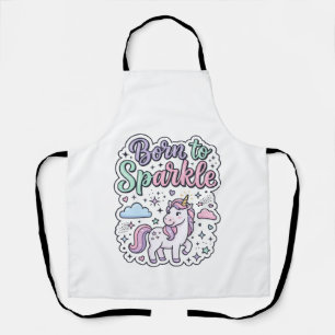 Delantal Diseño gráfico de merch Unicornio nacido para bril
