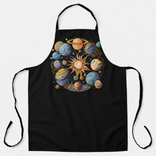 Delantal Diseño gráfico del sistema solar