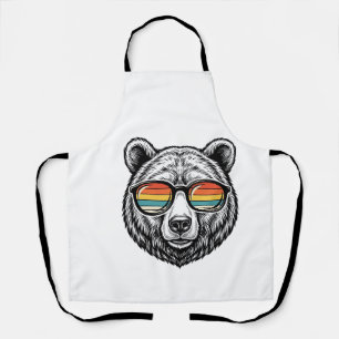 Delantal Diseño Gráfico Vectorial de Gafas de Sol de Oso Vi
