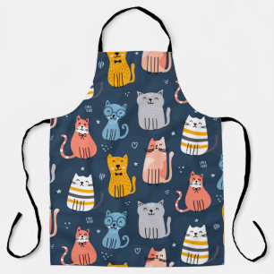 Delantal Diseño Infantil Cute Cats Seamless