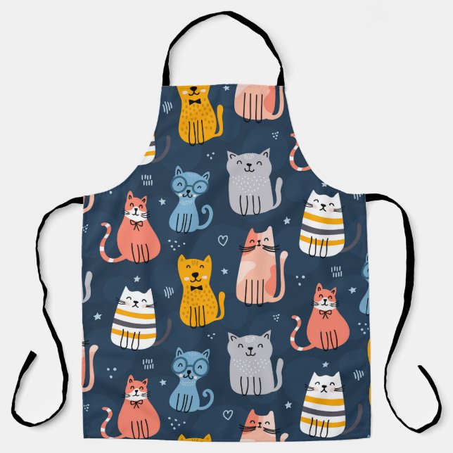 Delantal Diseño Infantil Cute Cats Seamless (Anverso)