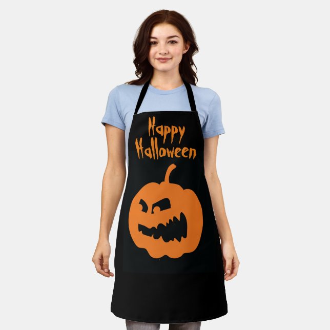 Delantal Diseño Jack-O-Lantern de Halloween (Gastado)