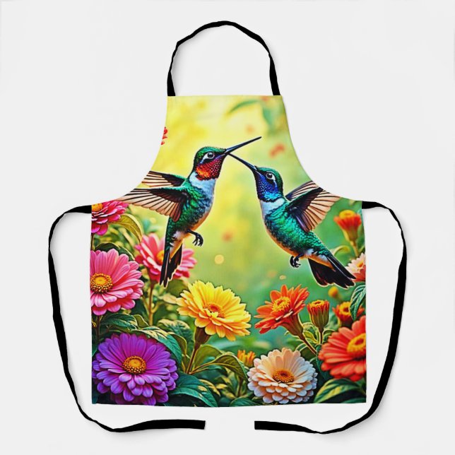 Delantal Diseño mágico de Hummingbird Jewel-Toned (Anverso)